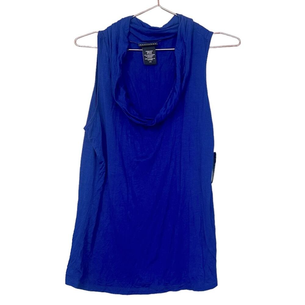 Metaphor royal Blue drape neck sleeveless top blouse Size large new with tag